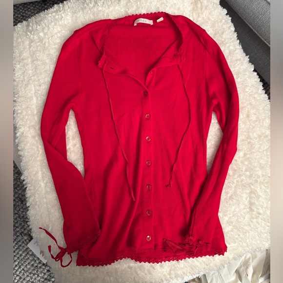 Doen Tops - NWOT Dôen Demi Cardigan in Red